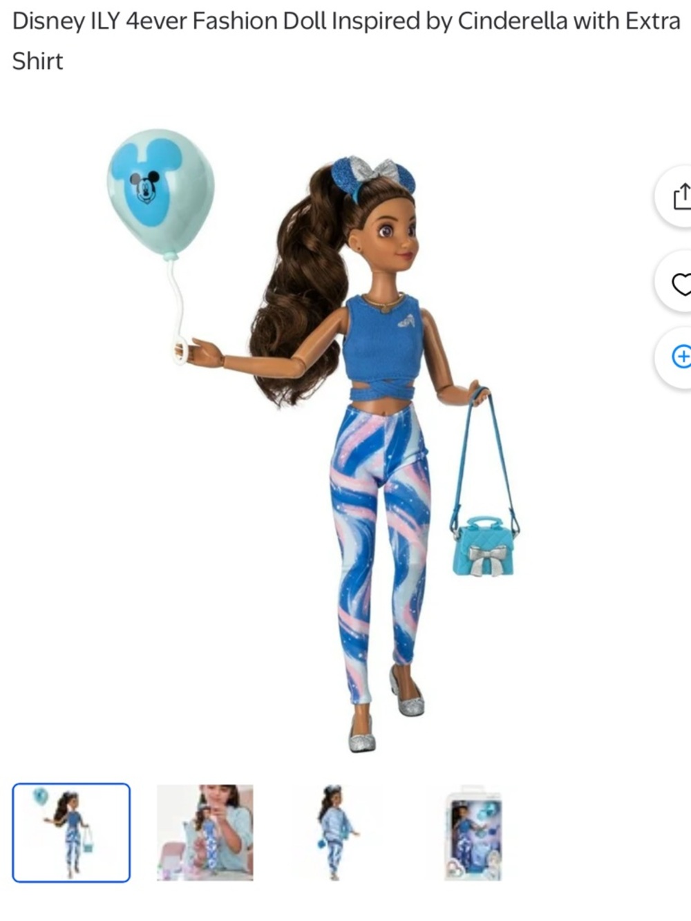 Disney Cinderella Doll in Blue & Pink Outfit with Accessories
